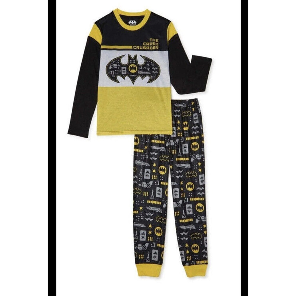 Batman DC Comics Boys Exclusive Long Sleeve 2-Piece Pajama Set XSmall 4-5 Black
